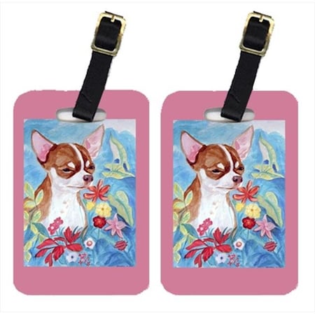 Carolines Treasures Carolines Treasures 7053BT Chihuahua In Flowers Luggage Tags; Pack - 2 7053BT